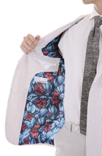 Load image into Gallery viewer, Premium Comfort Cotton Slim Fit Tan Seersucker 2 Piece Suit - Ferrecci USA 
