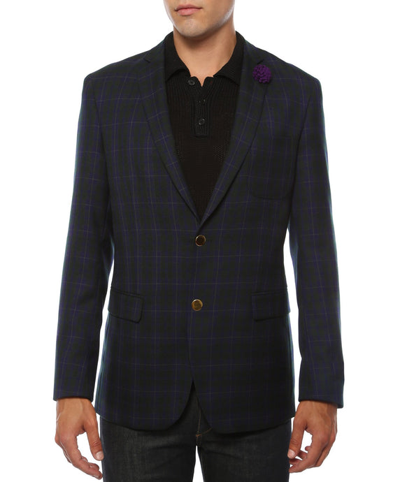 The Sodi Plaid Slim Fit Mens Blazer - Ferrecci USA 