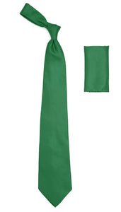Emerald Green Satin Men's Regular Fit Shirt, Tie & Hanky Set - Ferrecci USA 