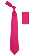 Load image into Gallery viewer, Fuchsia Satin Men&#39;s Regular Fit French Cuff Shirt, Tie &amp; Hanky Set - Ferrecci USA 
