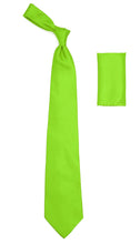 Load image into Gallery viewer, Lime Green Satin Regular Fit Dress Shirt, Tie &amp; Hanky Set - Ferrecci USA 
