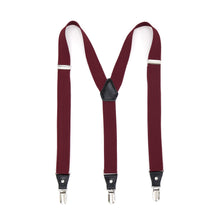 Load image into Gallery viewer, Burgundy Clip-On Unisex Suspenders - Ferrecci USA 
