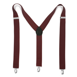 Burgundy Vintage Style Unisex Suspenders - Ferrecci USA 