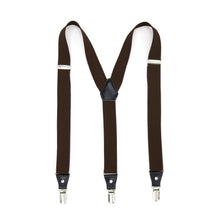 Load image into Gallery viewer, Dark Brown Clip-On Unisex Suspenders - Ferrecci USA 
