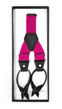 Load image into Gallery viewer, Fuchsia Button-End Unisex Suspenders - Ferrecci USA 
