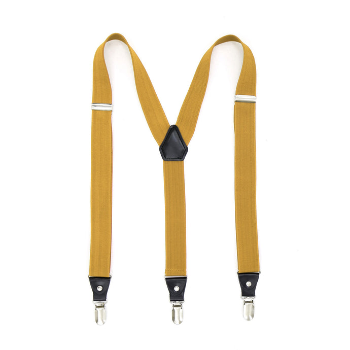 Gold Clip-On Unisex Suspenders - Ferrecci USA 