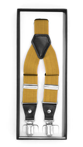 Gold Clip-On Unisex Suspenders - Ferrecci USA 