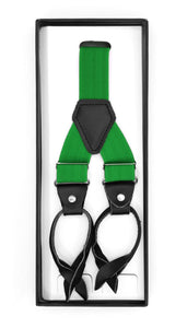 Green Button-End Unisex Suspenders - Ferrecci USA 