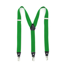 Load image into Gallery viewer, Green Clip-On Unisex Suspenders - Ferrecci USA 
