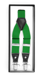 Green Clip-On Unisex Suspenders - Ferrecci USA 