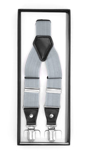 Grey Clip-On Unisex Suspenders - Ferrecci USA 