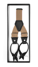 Load image into Gallery viewer, Light Brown Button-End Unisex Suspenders - Ferrecci USA 
