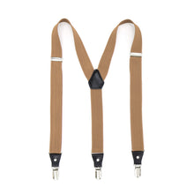 Load image into Gallery viewer, Light Brown Clip-On Unisex Suspenders - Ferrecci USA 
