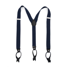Load image into Gallery viewer, Navy Blue Unisex Button End Suspenders - Ferrecci USA 
