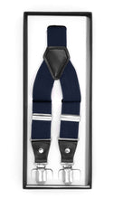 Load image into Gallery viewer, Navy Clip-On Unisex Suspenders - Ferrecci USA 
