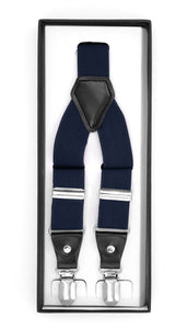 Navy Clip-On Unisex Suspenders - Ferrecci USA 