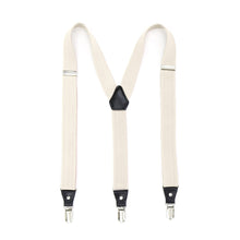 Load image into Gallery viewer, Off-White Clip-On Unisex Suspenders - Ferrecci USA 

