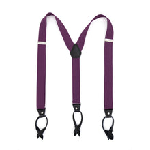 Load image into Gallery viewer, Purple Unisex Button End Suspenders - Ferrecci USA 

