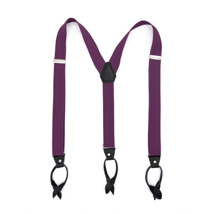 Purple Unisex Button End Suspenders - Ferrecci USA 