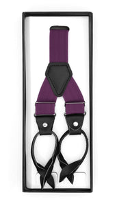 Purple Unisex Button End Suspenders - Ferrecci USA 