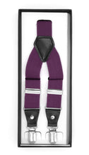 Load image into Gallery viewer, Purple Clip-On Unisex Suspenders - Ferrecci USA 
