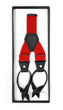 Load image into Gallery viewer, Red Unisex Button End Suspenders - Ferrecci USA 

