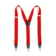 Load image into Gallery viewer, Red Clip-On Unisex Suspenders - Ferrecci USA 
