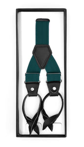 Teal Unisex Button End Suspenders - Ferrecci USA 