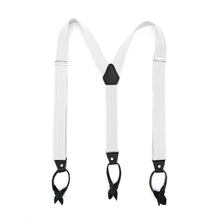 Load image into Gallery viewer, White Unisex Button End Suspenders - Ferrecci USA 
