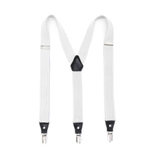 Load image into Gallery viewer, White Clip-On Unisex Suspenders - Ferrecci USA 
