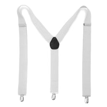 Load image into Gallery viewer, White Vintage Style Unisex Suspenders - Ferrecci USA 
