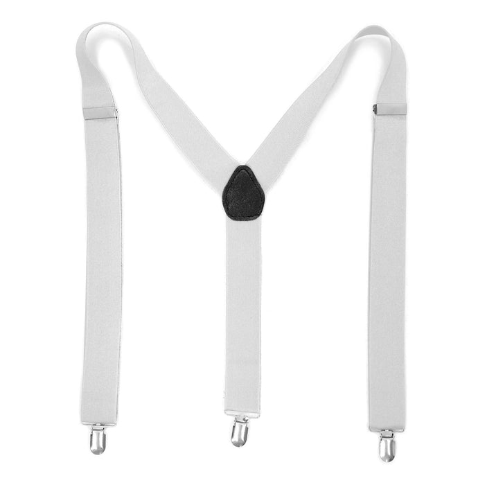 White Vintage Style Unisex Suspenders - Ferrecci USA 