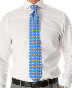 Cash Cow Blue Necktie with Handkerchief Set - Ferrecci USA 