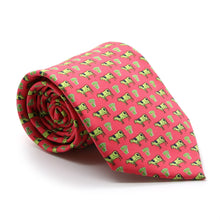 Load image into Gallery viewer, Cash Cow Coral Necktie with Handkerchief Set - Ferrecci USA 
