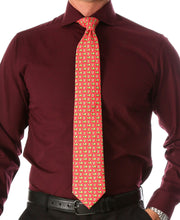 Load image into Gallery viewer, Cash Cow Coral Necktie with Handkerchief Set - Ferrecci USA 
