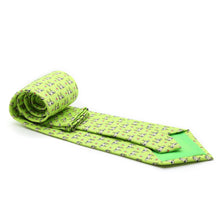 Load image into Gallery viewer, Cow Lime Green Necktie with Handkerchief Set - Ferrecci USA 

