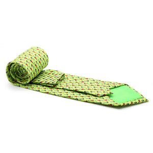 Carriage Driver Lime Green Necktie with Handkerchief Set - Ferrecci USA 