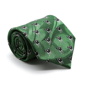 Cow Green Necktie with Handkerchief Set - Ferrecci USA 