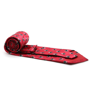 Cow Red Necktie with Handkerchief - Ferrecci USA 
