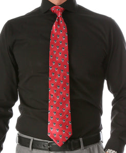 Cow Red Necktie with Handkerchief - Ferrecci USA 