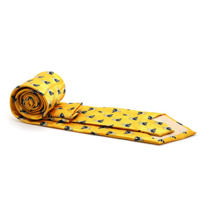 Cow Yellow Necktie with Handkerchief Set - Ferrecci USA 