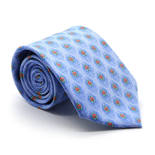 Load image into Gallery viewer, Feather Blue Necktie with Handkerchief Set - Ferrecci USA 
