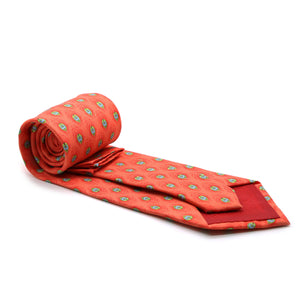 Feather Orange Necktie with Handkerchief Set - Ferrecci USA 