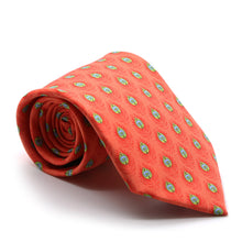 Load image into Gallery viewer, Feather Orange Necktie with Handkerchief Set - Ferrecci USA 
