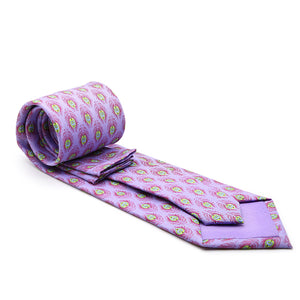 Feather Purple Necktie with Handkerchief Set - Ferrecci USA 
