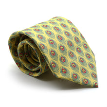 Load image into Gallery viewer, Feather Yellow Necktie with Handkerchief Set - Ferrecci USA 
