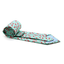 Load image into Gallery viewer, Flamingo Turquoise Necktie with Handkerchief Set - Ferrecci USA 
