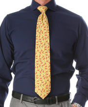 Load image into Gallery viewer, Flamingo Yellow Necktie with Handkerchief Set - Ferrecci USA 
