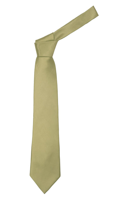 Premium Microfiber Pale Olive Necktie - Ferrecci USA 