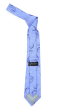 Load image into Gallery viewer, Sky Blue Swirl Design Necktie with Handkerchief Set - Ferrecci USA 

